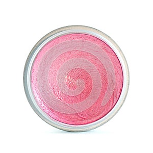 Pink lip gloss in round container