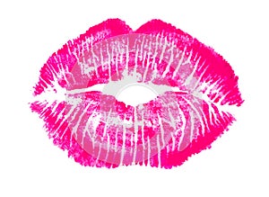 Pink lip print