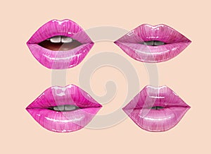 Pink lips set