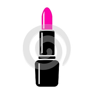 Pink lipstick vector icon
