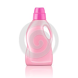 Pink liquid laundry detergent bottle.