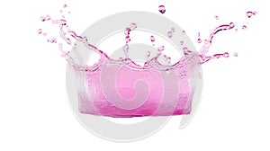 Pink Liquid Splash Isolated on White