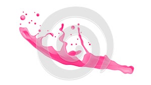 pink liquid splash realistic drops and splashes isolated on white background fruits juice splashing concept horizontal