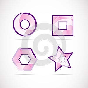 Pink logo set icon element