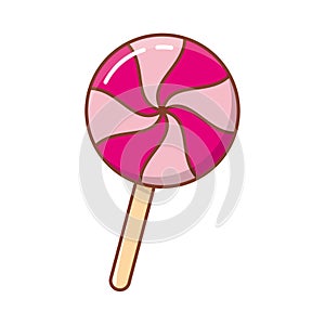 Pink lollipop vector illustration with cute design