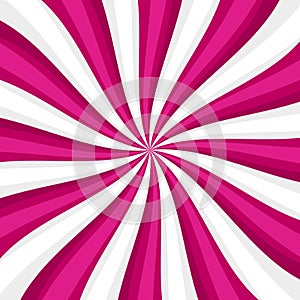 Pink Lollypop Candy Background with Swirling, Rotating, Twirling Stripes. Vector