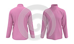 Pink longsleeves turtleneck shirt mock up