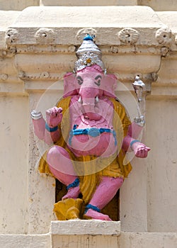 Pink Lord Ganesha in Lal Bagh, India's Bangalore.