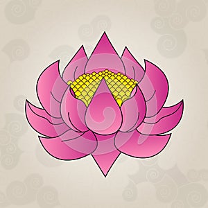 Pink lotus, japanese tattoo