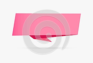 Pink love banner origami ribbon paper infographic collection iso