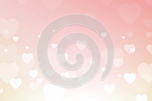 Pink love bokeh heart light background