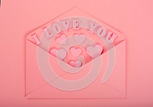 Pink love letter I love you