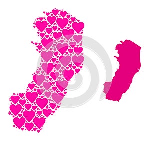 Pink Lovely Collage Map of Espirito Santo State