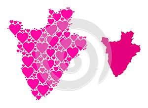 Pink Lovely Mosaic Map of Burundi