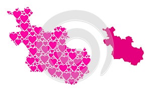 Pink Lovely Pattern Map of Overijssel Province