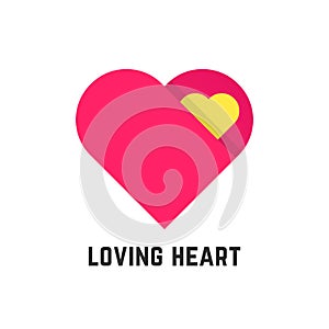 Pink loving heart symbol like postcard