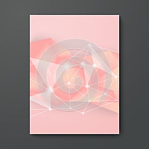 Pink Low Poly Artboard Lay out Cover background Vector photo