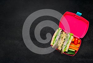 Pink Lunch Box on Copy Space