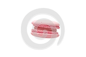 Pink macaroon isolated on white background