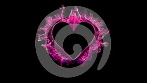 Pink magenta color shockwave heart shape Valentines Day burst copy space 60 fps
