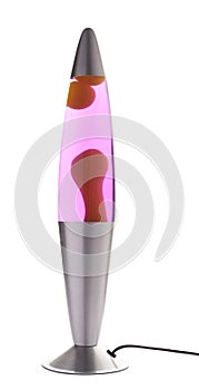 Pink magneta lava lamp isolated