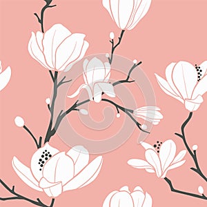 Pink magnolia pattern