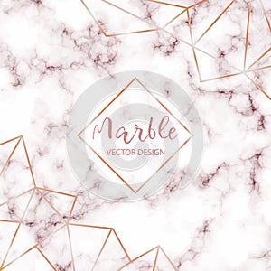 Pink Marble design template with abstract gold decorations for invitation, banners, greeting card, etc.