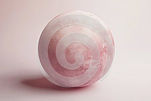 A pink marbled sphere isolated on white background