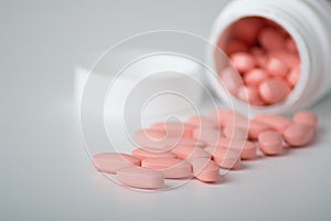 Pink medicine pills