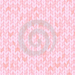 Pink melange knitted fabric seamless pattern, vector