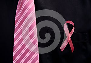 Pink men's tie for Breast Cancer Awareness