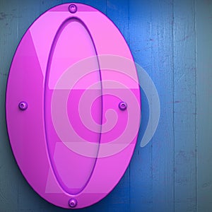 Pink metal and blue wood background