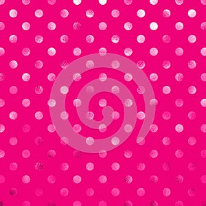 Pink Metallic Foil Polka Dot Pattern