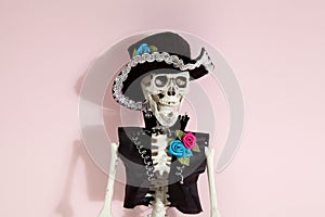 Pink mexican skeleton