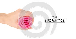 The pink microfibre rag cloth roll in hand pattern