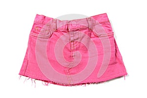 Pink mini jeans skirt