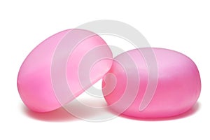 Pink mochi isolated on white background. Generative AI