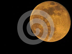 The pink moon at it`s largest size