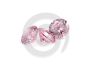 Pink morganite on a white background