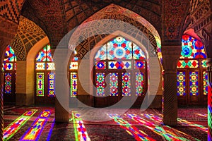 Pink mosque in Shiraz, Iran