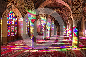 Pink mosque in Shiraz, Iran