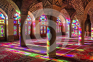 Pink mosque in Shiraz, Iran