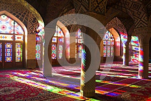 Pink mosque in Shiraz, Iran