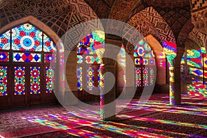 Pink mosque in Shiraz, Iran