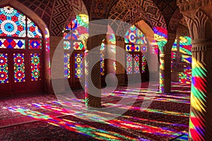 Pink mosque in Shiraz, Iran