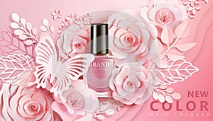 Pink nail lacquer ads photo