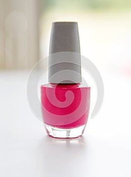 Pink nail polish bottle