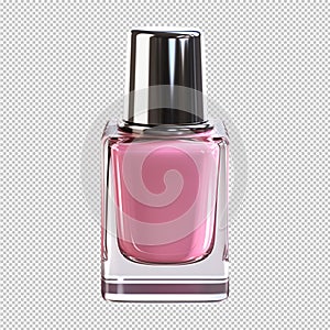 Pink nail polish isolated on transparent background