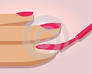 Pink nails vector photo