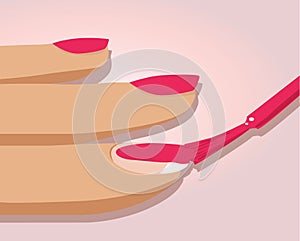 Pink nails vector